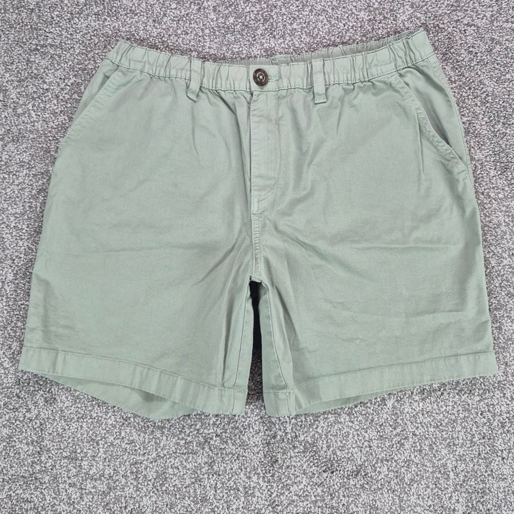 Chubbies Shorts Mens Large Green Originals 7" Inseam Chino Elastic Waistband